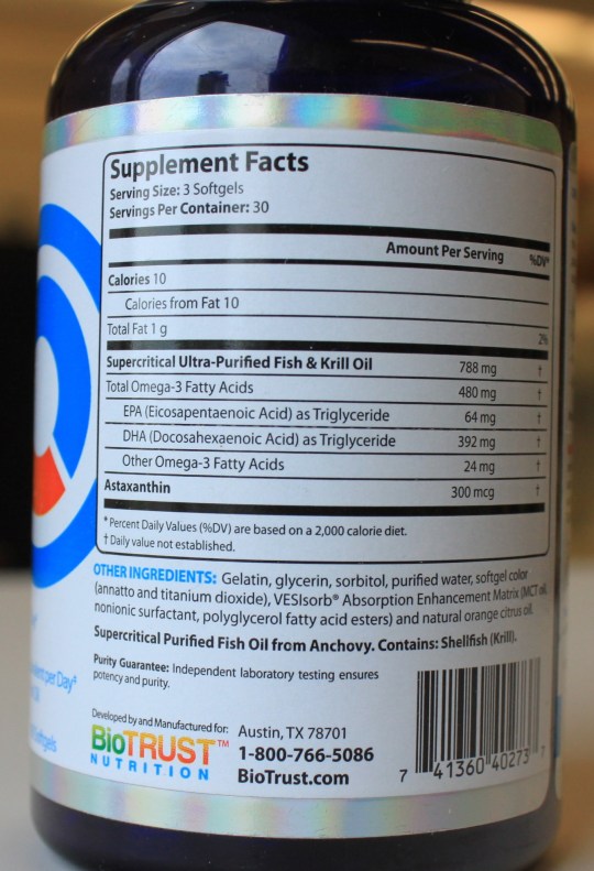 No Krill oil in this supplement.